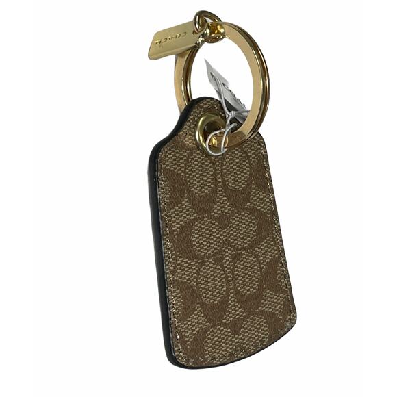 COACH LUGGAGE TAG KEY RING IN SIGNATURE CANVAS - Picture 2 of 4